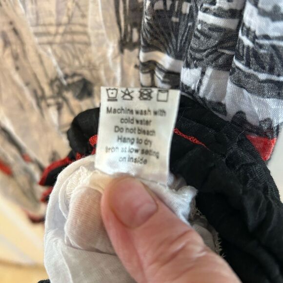 Carine Andie Dress Paris Scene Layered Crinkle S Valentine Date Night - Picture 13 of 14